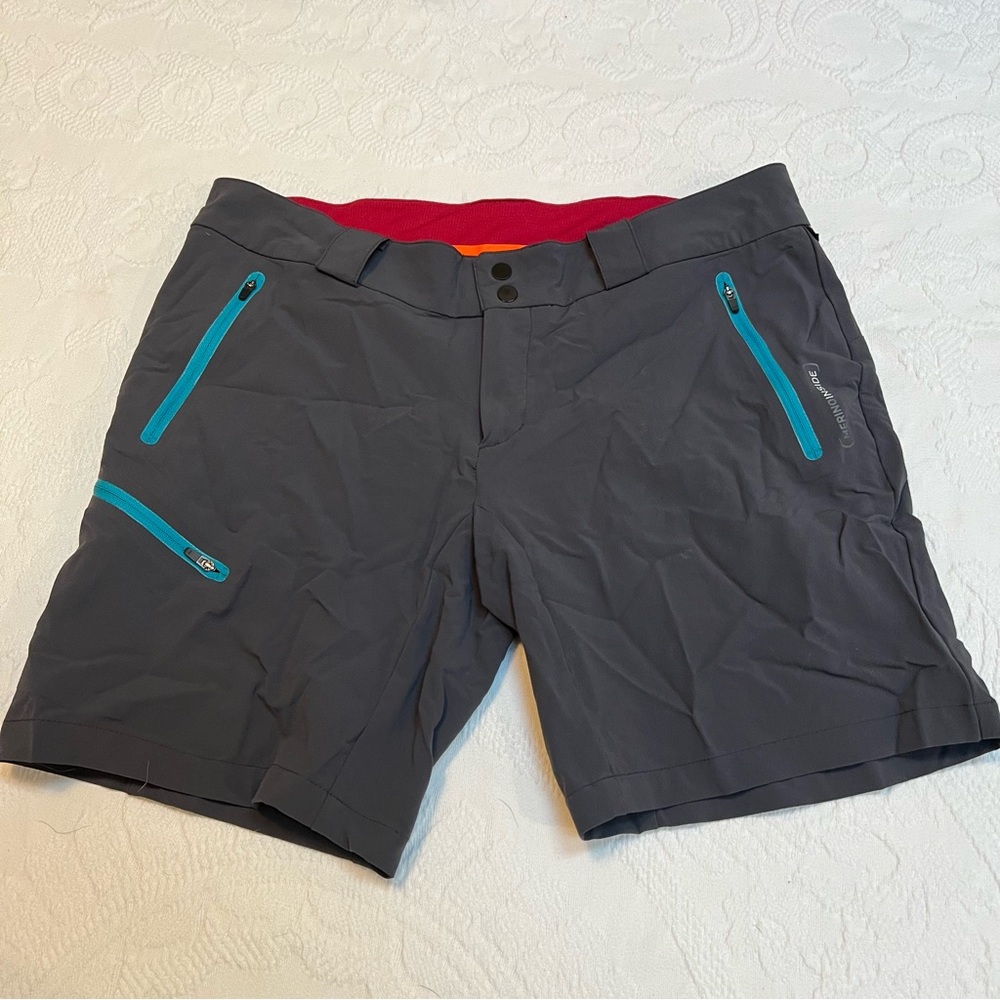 Gray Women's Shorts with Blue Accents